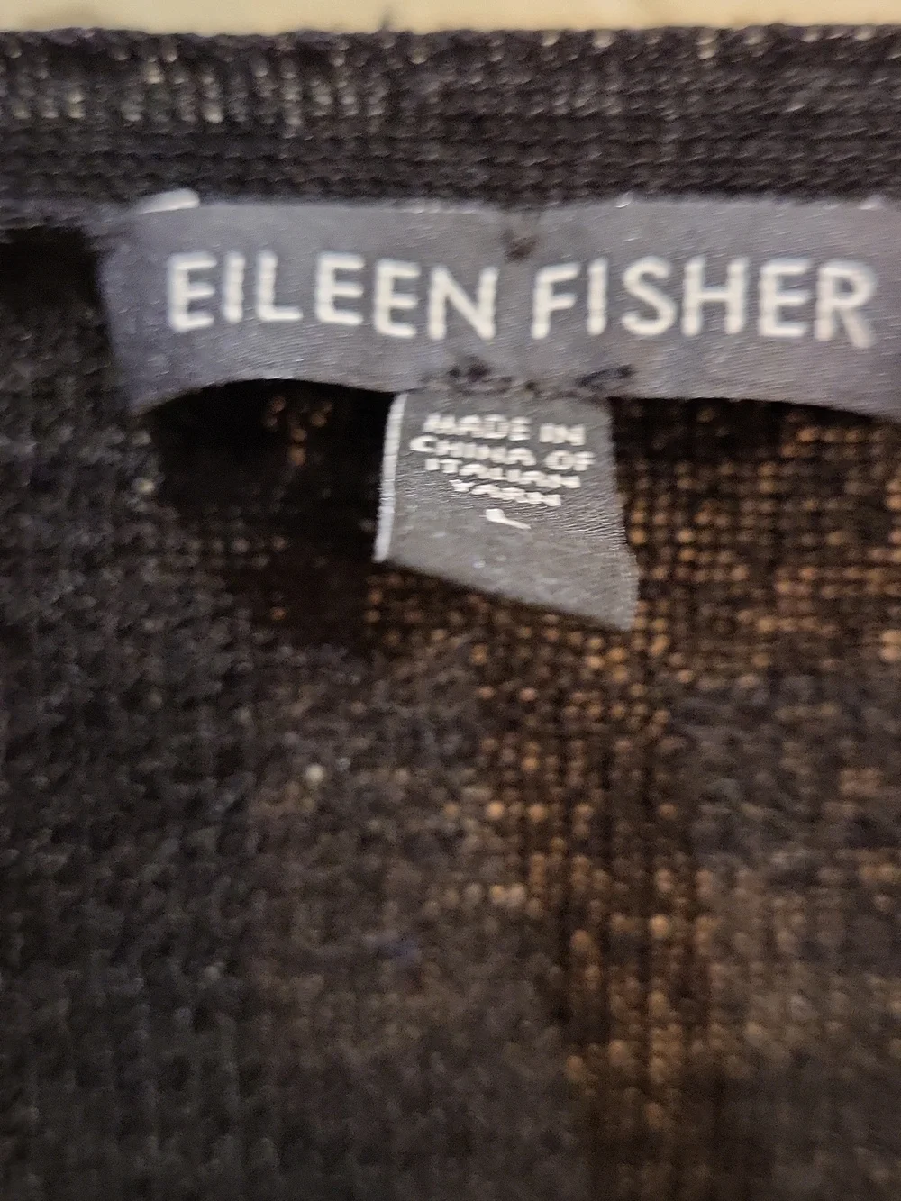 Eileen FISHER Black Linen Blend Tunic Sweater Size Large - Picture 2 of 5